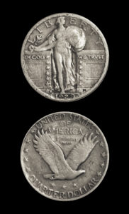 1929-S - Standing Liberty Silver Quarter, VG~VF