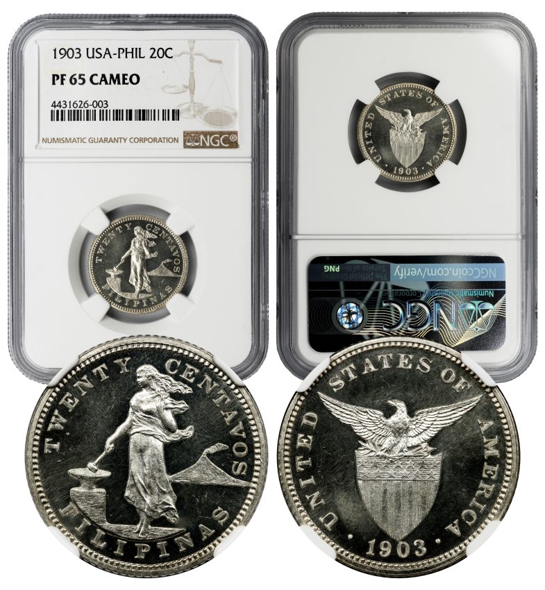 1903 USA Philippines 20 Centavos PF65 Cameo NGC