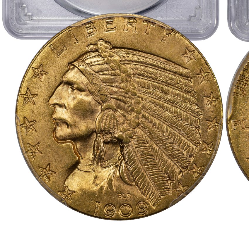1909 Indian Head $5 Gold Half Eagle