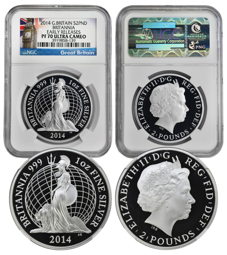 2014 Silver Britannia Proof 1 oz Bullion NGC